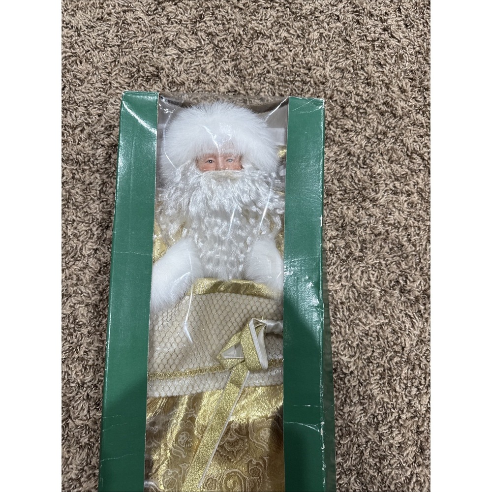 Vintage Old World SANTA STOCKING- PORCELAIN Christmas NEW